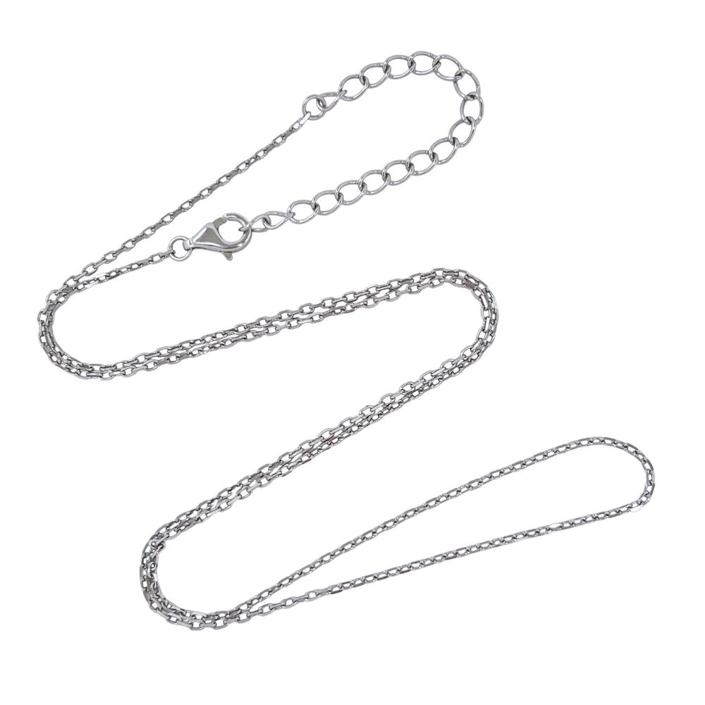 Vintage Italy Sterling Silver 925 Cable Chain Necklace 16"-18"